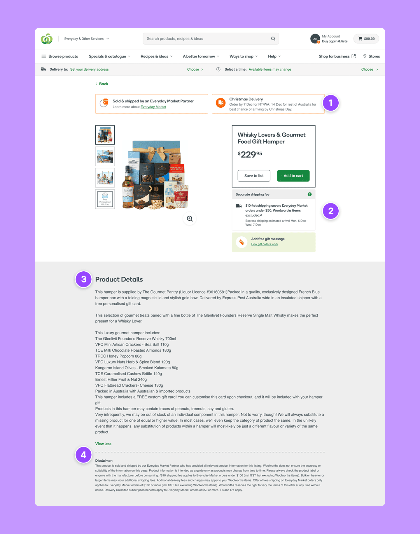 Current state Everyday Market product details page